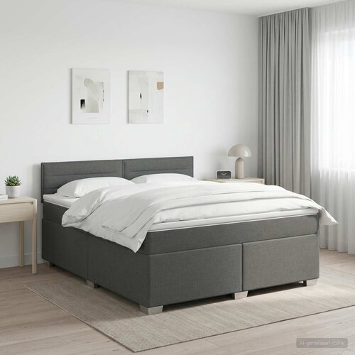  Boxspring krevet s madracem Tamnosiva 140 x 190 cm Tkanina Cene