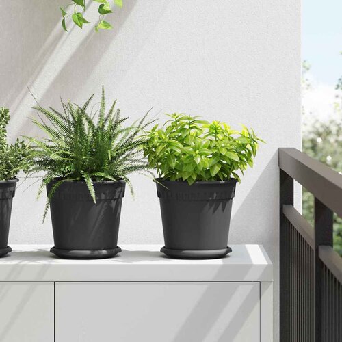  Okrugla saksija za cveće 24 pcs Crna &Oslash; 19 x 16 cm Plastika Cijene
