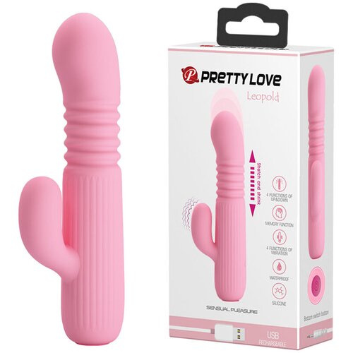  Vibrator Pretty Love Leopold, 15.5cm, Svetloroze Slike