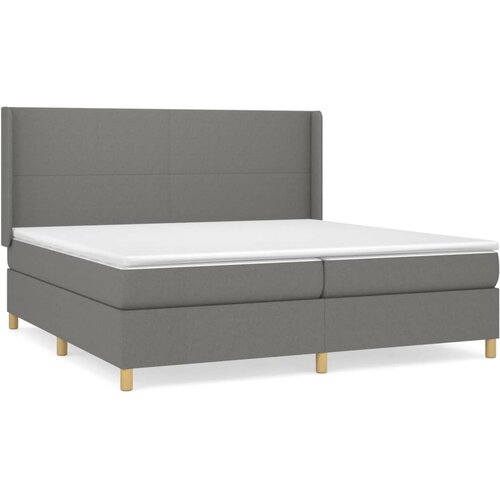 VidaXL Box spring postelja z vzmetnico temno siva 200x200 cm blago, (20761317) Slike