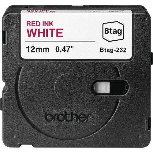 Brother BTAG-232 trak za izdelavo nalepk Rdeča na belem Slike
