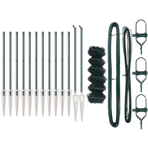  Ograda od lančane veze s 13 &amp;scaron;iljatih nosača 0.4x25 m Galvanizirani čelik Slike