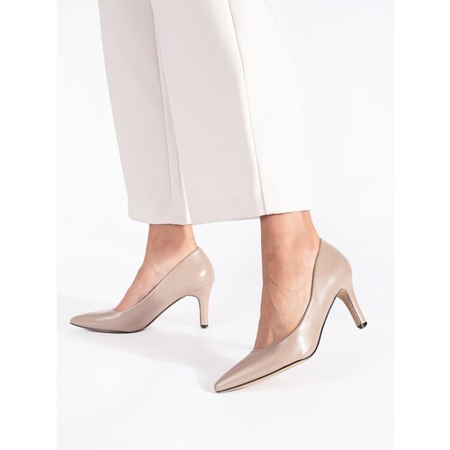 Shelvt Classic elegant beige stiletto pumps Slike