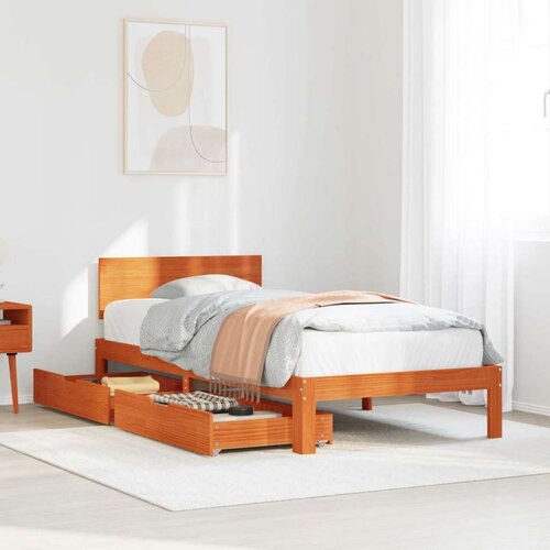  Okvir za krevet 3 pcs Vosak smeđa Čvrsto borovo drvo - Vo&scaron;tano smeđa 90 x 190 cm Cijene