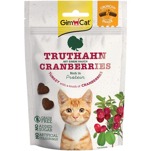 Gimcat Crunchy Snacks - Varčno pakiranje: Puran z brusnicami 3 x 50 g