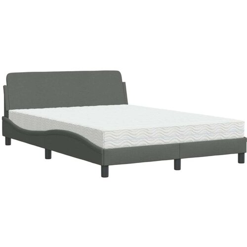 vidaXL Postelja z vzmetnico temno siva 120x200 cm blago Cene