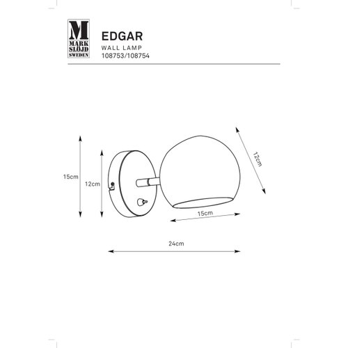 Markslöjd 108754 - Zidna lampa EDGAR 1xE14/40W/230V zlatna Cene