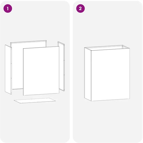  Vrtna saksija 2 kom. Crna 40 x 20 x 40 cm Čelična vrata - Crna 40 x 20 x 40 cm 2 Slike