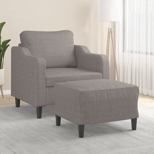  Fotelja s tabureom smeđesiva 60 cm od tkanine Cijene
