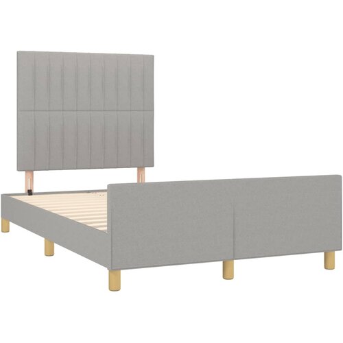  Okvir kreveta bez madraca svjetlosivi 120 x 200 cm od tkanine Slike