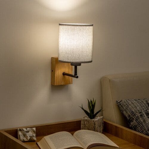  Brilagi - Zidna lampa NUBILA WOOD 1xE27/25W/230V hrast/siva Slike
