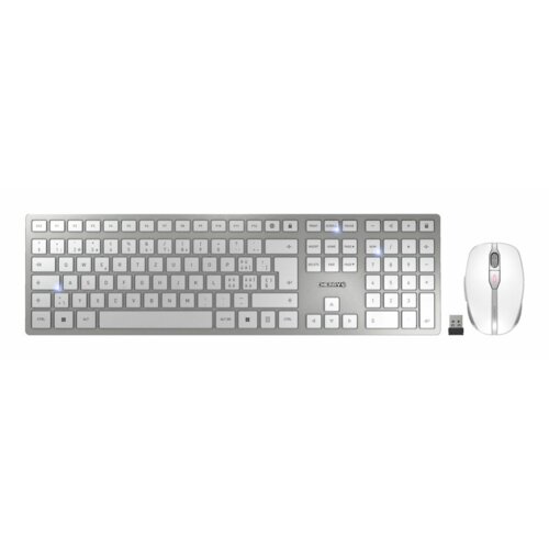 Cherry JD-9100CH-1 tipkovnica Mi&scaron; priložen Kuća / Ured RF bežični + Bluetooth QWERTZ &Scaron;vicarski Srebro, Bijelo Cene