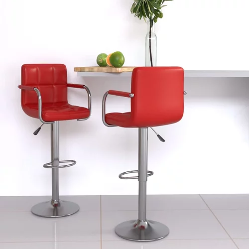  Barski stolci od umjetne kože 2 kom crvena boja vina