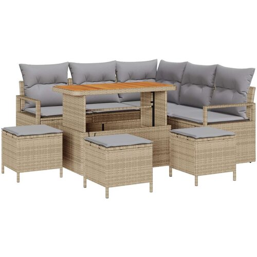  9-dijelni vrtni kauč set s jastučićima bež poli ratan akacija  2-sjedni vrtni kauč s jastučićima bež poli ratan  4-dijelni vrtni Cijene