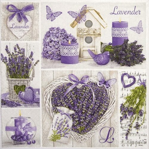  Salvete za dekupaž Lavender Collage - 1 kom Cene