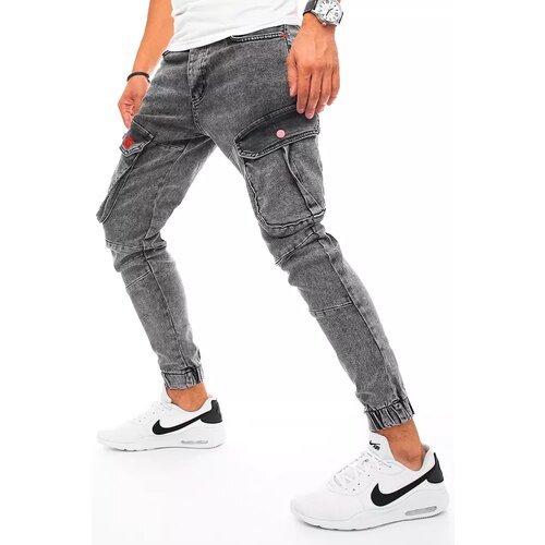 DStreet Light gray men's cargo jeans UX3255 Slike