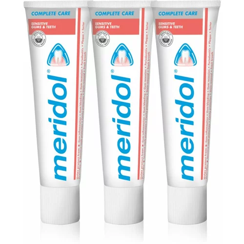 Meridol Complete Care zobna pasta za občutljive zobe 3x75 ml
