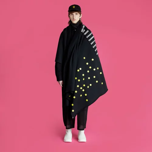 Raf Simons Fleece Blanket With Pins And Badges