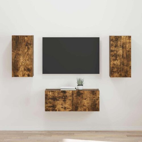  Komplet TV omaric 2 pcs Dimljeni oreh Konstruiran les, (5000132591) Cene
