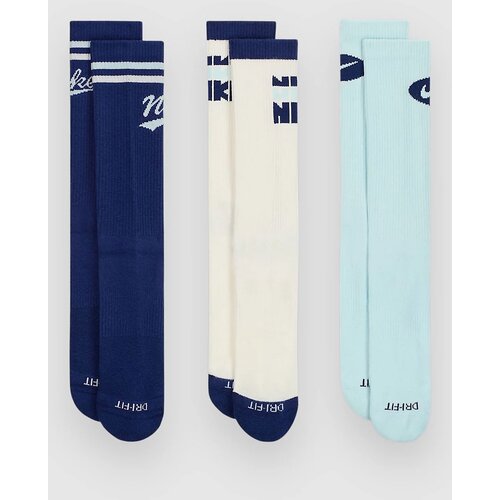 Nike Ed Pls Crew 3P Lifestyle 144 Socks blue void / sail / glacier bl Slike