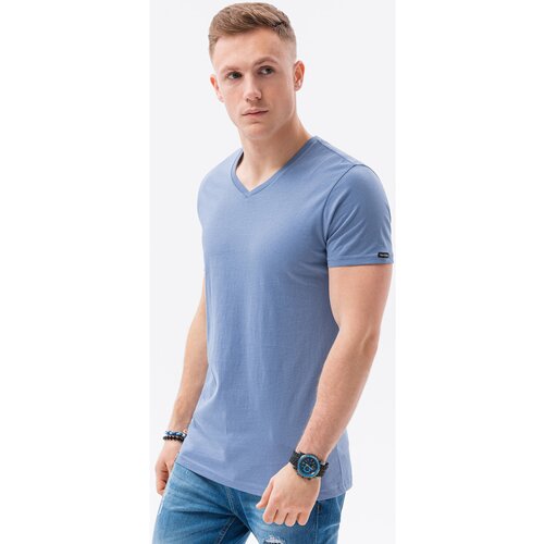 Ombre Majice s kratkimi rokavi Mo&amp;scaron;ka majica (S1369BLUE) pisana Slike