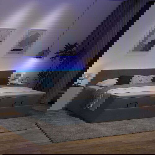 vidaXL Okvir kreveta s madracima tamnosivi 200x200cm baršunasti Cijene