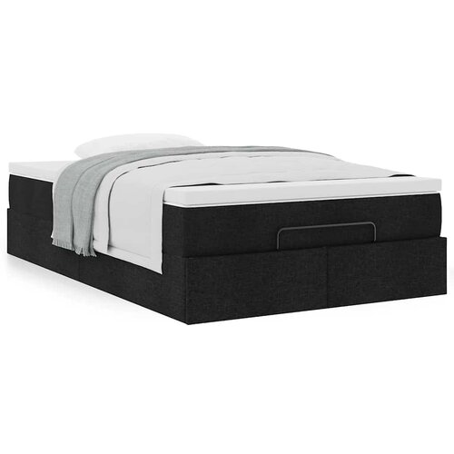 VidaXL Otomanski okvir kreveta s madraca crni 120x190 cm od tkanine Slike
