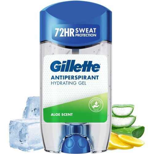Gillette Antiperspirant Hydrating Gel Aloe Scent antiperspirant gel z vlažilnim učinkom za mo&amp;scaron;ke 70 ml Slike