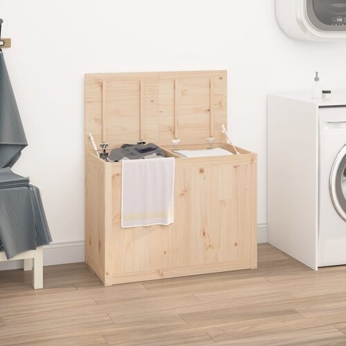 VidaXL Kutija za rublje 88,5x44x66 cm od masivne borovine Slike