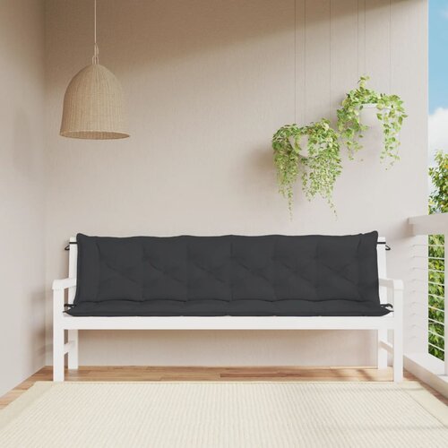 vidaXL Blazina za vrtno klop 2 kosa črna 200x50x7cm oxford tkanina Cene