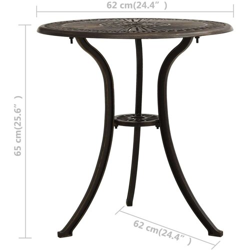 VidaXL Vrtni stol brončani 62 x 62 x 65 cm od lijevanog aluminija Slike