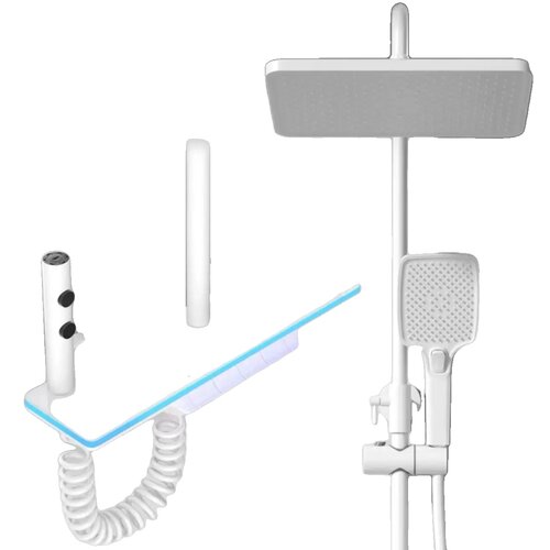 YUNMIAN Sistem tu&amp;scaron; kabine, LED digitalni zaslon, trajni materiali, Bela, (5000165966) Slike