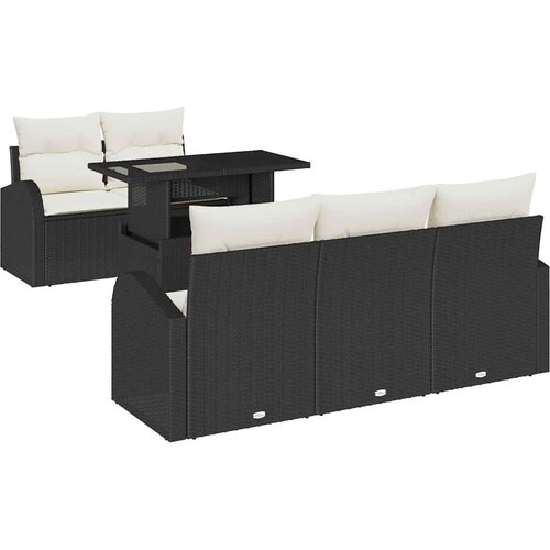  Sjedeća garnitura za vrt 6 kom. Crna poliratan 100 x 55 x 73 cm Slike