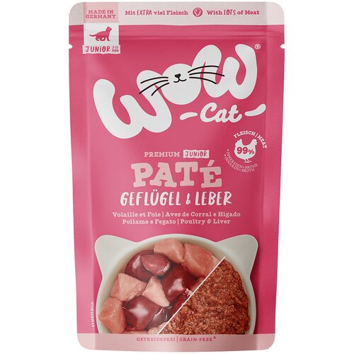 WOW Cat Varčno pakiranje Junior 24 x 125 g - Perutnina z jetri Slike
