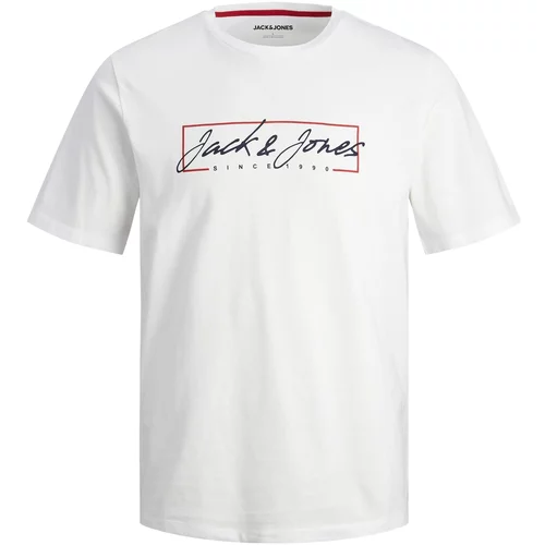 Jack & Jones Majica 'ZURI' svetlo rdeča / črna / bela