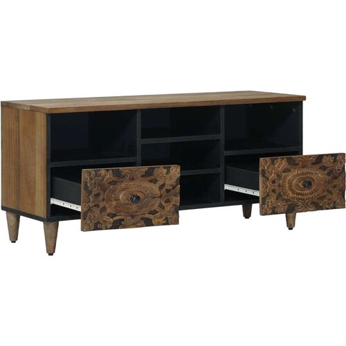  ormar s ladicama Smeđa 100 x 33 5 x 46 cm Čvrsto drvo manga Slike