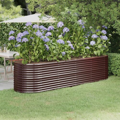 Furnova Visoka greda iz pra&amp;scaron;no premazanega jekla 296x80x68 cm rjava, (21920532) Slike