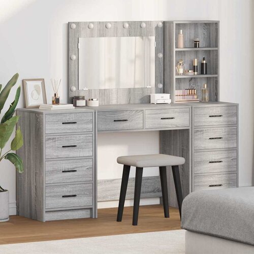 vidaXL toaletna mizica s predalom 3 pcs siva sonoma konstruiran les - - siva - 69.85 - 78,5 x 41 x 135 cm - 2025-vidaXL-TOPSELLER Cene