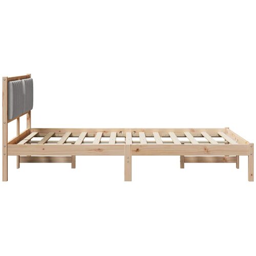  Krevetni okvir s tapiciranim uzglavljem Svijetlo siva Smeđa 140 x 200 cm Slike