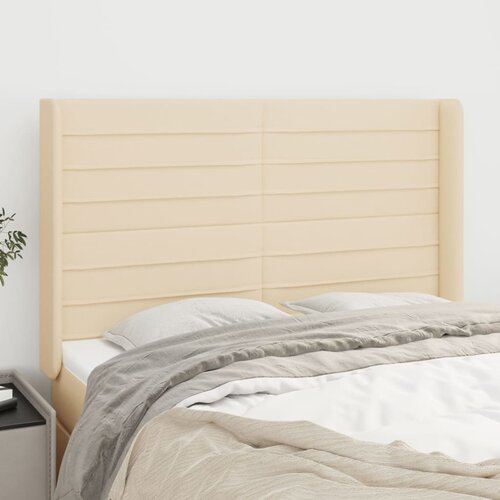  Uzglavlje s u&scaron;ima krem 147x16x118/128 cm od tkanine Cijene