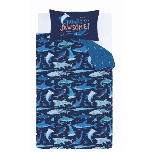 Catherine Lansfield Plava dječja posteljina za krevet za jednu osobu 135x200 cm Jawsome Shark – Cijene