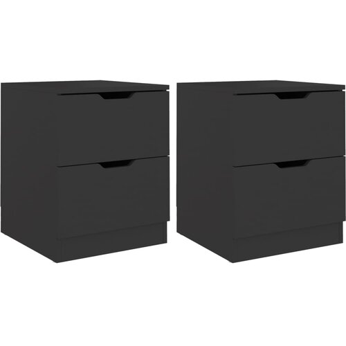 Maison Chic Dvo delni komplet Nočne omarice - Nočne mize črna 40x40x50 cm inženirski les, (21688448) Slike