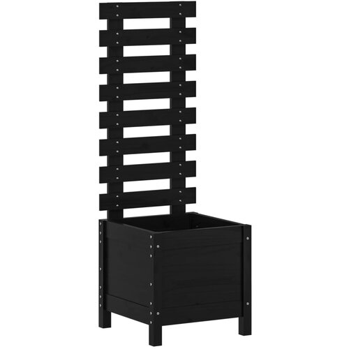 Maison Chic Vrtno cvetlično korito - Cvetlični Lonec s stojalom črno 39x39,5x114 cm borovina, (21788924) Slike