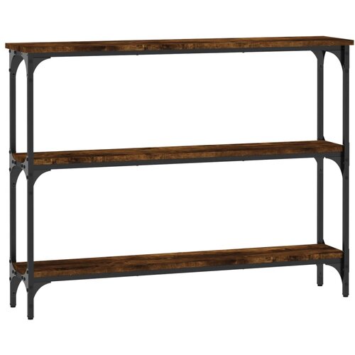 Maison Chic konzolna miza - miza ob steni dimljen hrast 100x22,5x75 cm inženirski les, (21786012) Slike
