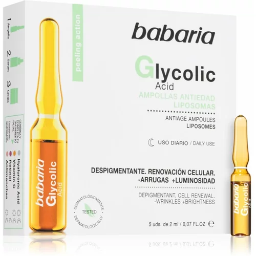 Babaria Glycolic Acid anti-age posvjetljujući serum u ampulama 5x2 ml