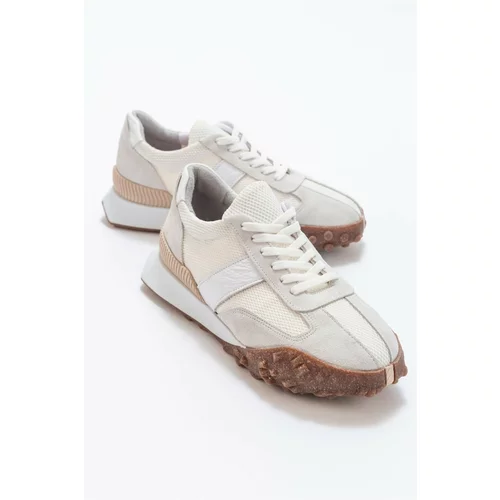 LuviShoes Felix Women's Sneakers with White Suede and Genuine Leather.