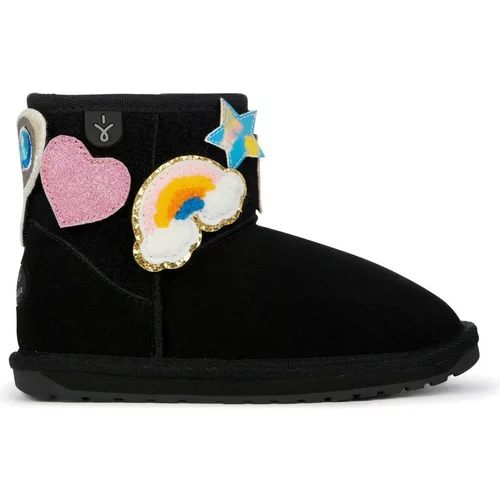 E-mu Dječje cipele za snijeg od brušene kože Wallaby Mini Play boja: crna
