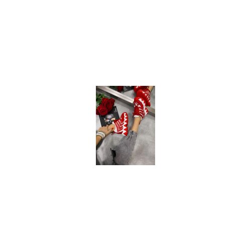 ženske patike sa skrivenom petom na pertlanje - crveno/bele Slike