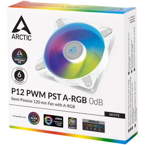 Arctic P12 PWM PST A-RGB 120mm 4-pin ventilator, bel, (21264579) Cene
