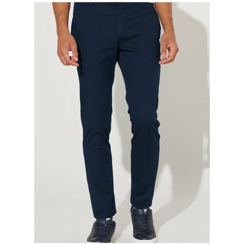 ALTINYILDIZ CLASSICS Normal Waist Narrow Leg Slim Fit Navy Blue Men's Trousers Slike